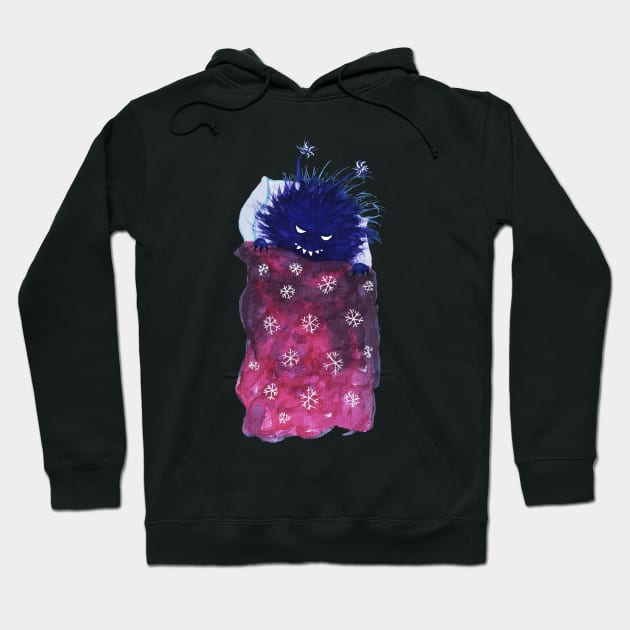 Watercolor Evil Bug Goes To Sleep Hoodie by Boriana Giormova